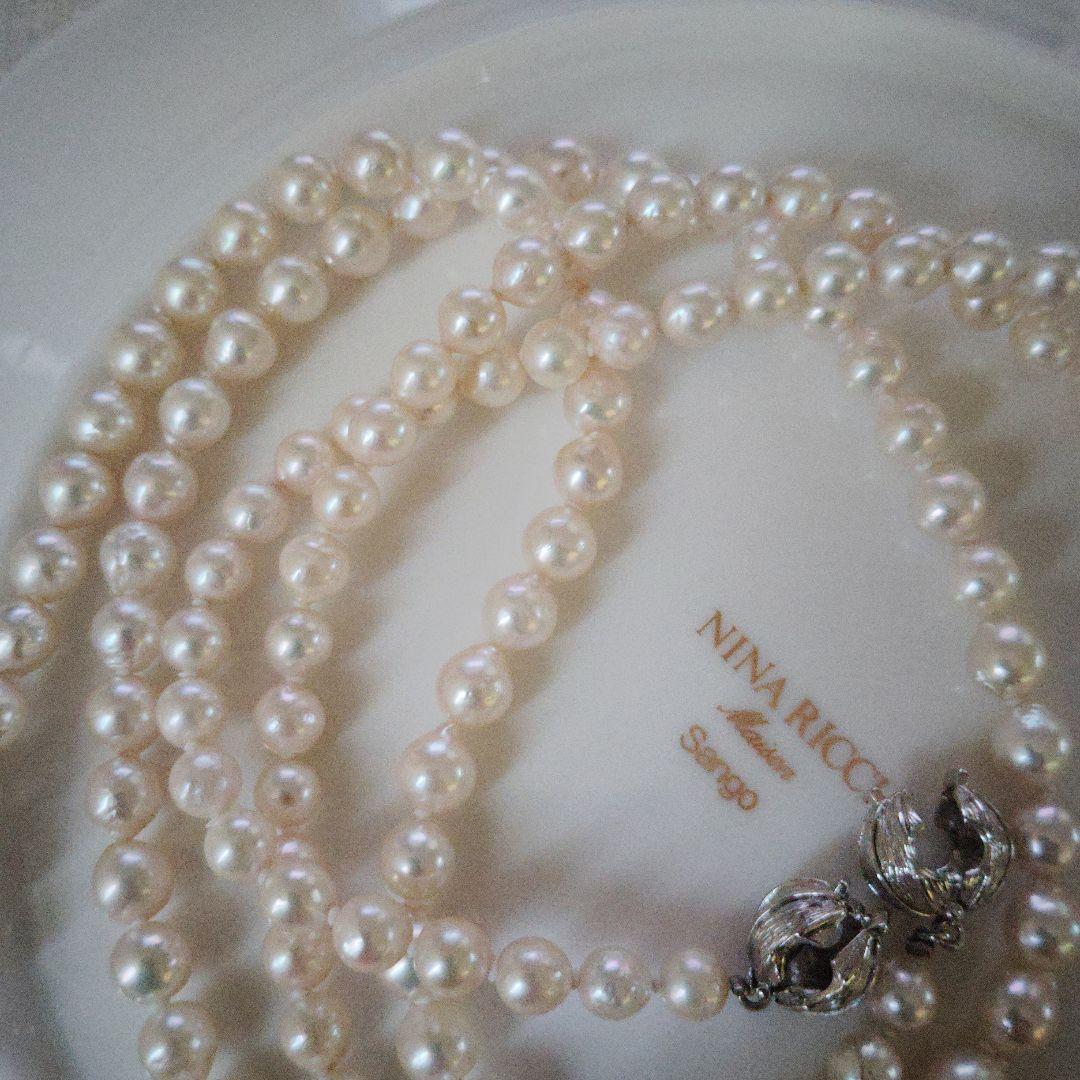 あこや真珠バロックパールロングネックレス　パックマンクラスプ　約123㌢前後