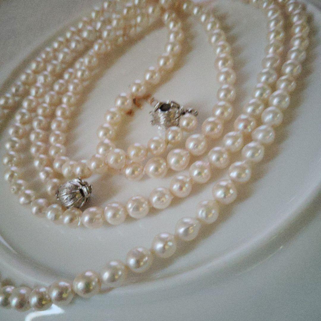 あこや真珠バロックパールロングネックレス　パックマンクラスプ　約123㌢前後