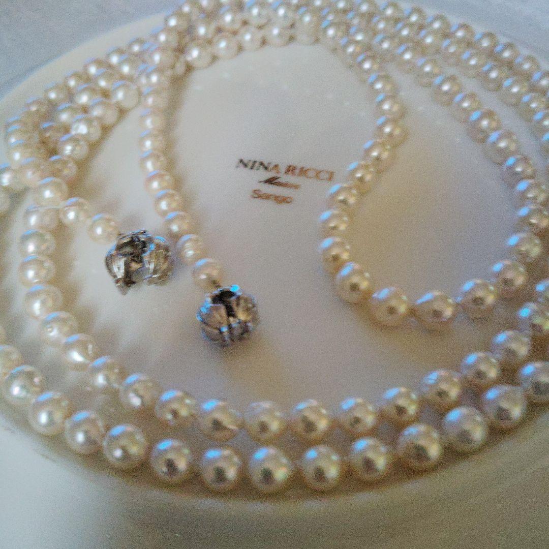 あこや真珠バロックパールロングネックレス　パックマンクラスプ　約123㌢前後