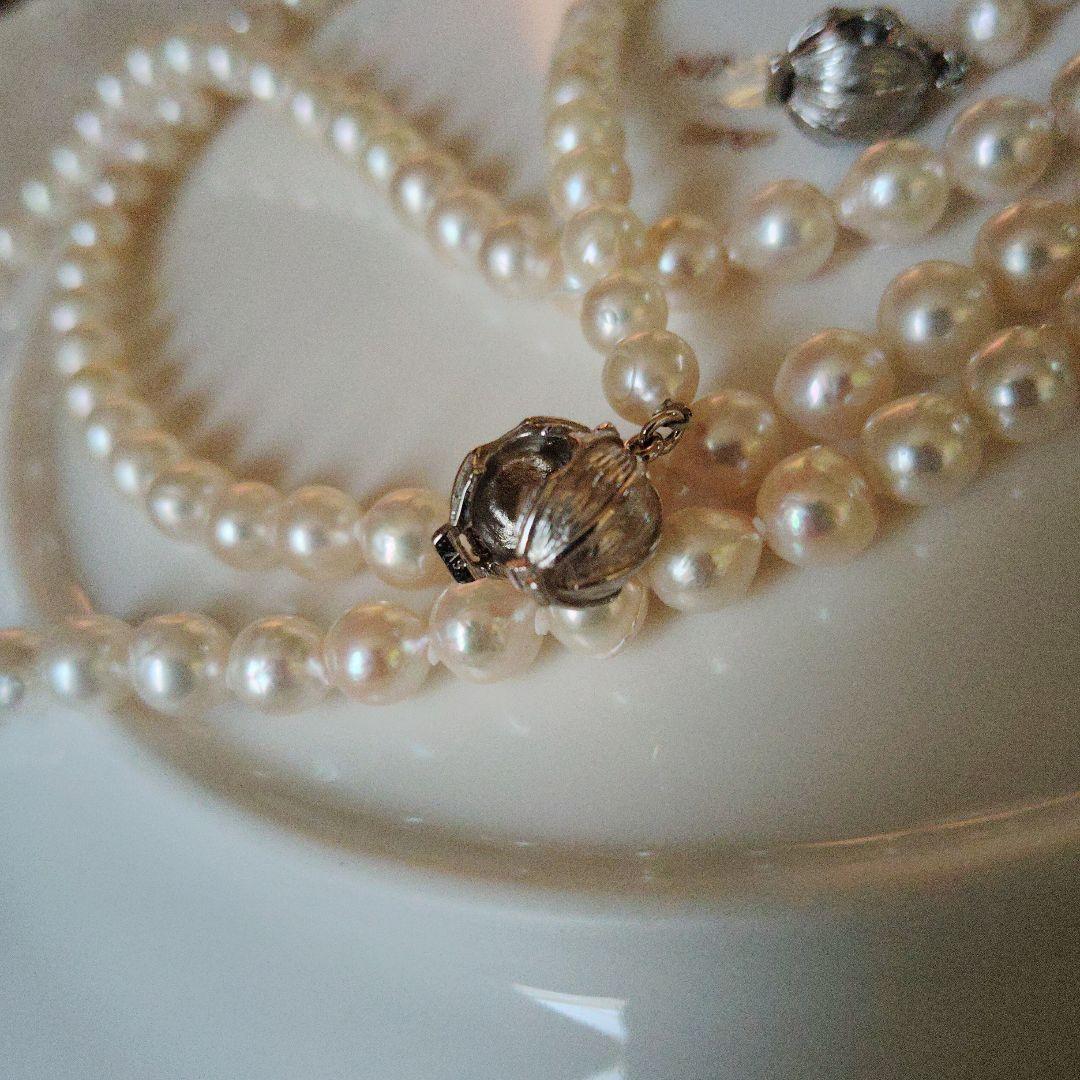 あこや真珠バロックパールロングネックレス　パックマンクラスプ　約123㌢前後