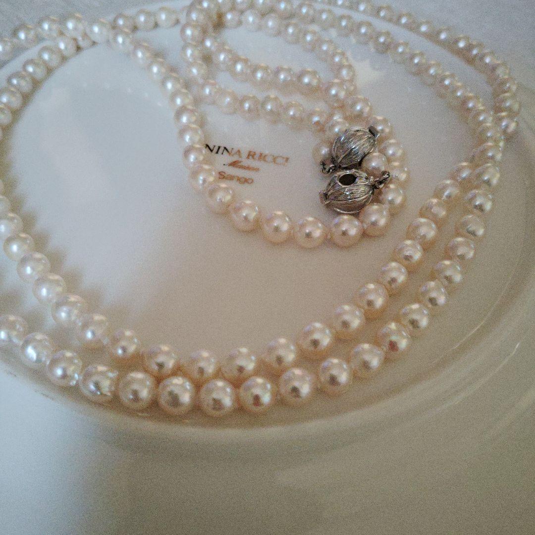 あこや真珠バロックパールロングネックレス　パックマンクラスプ　約123㌢前後