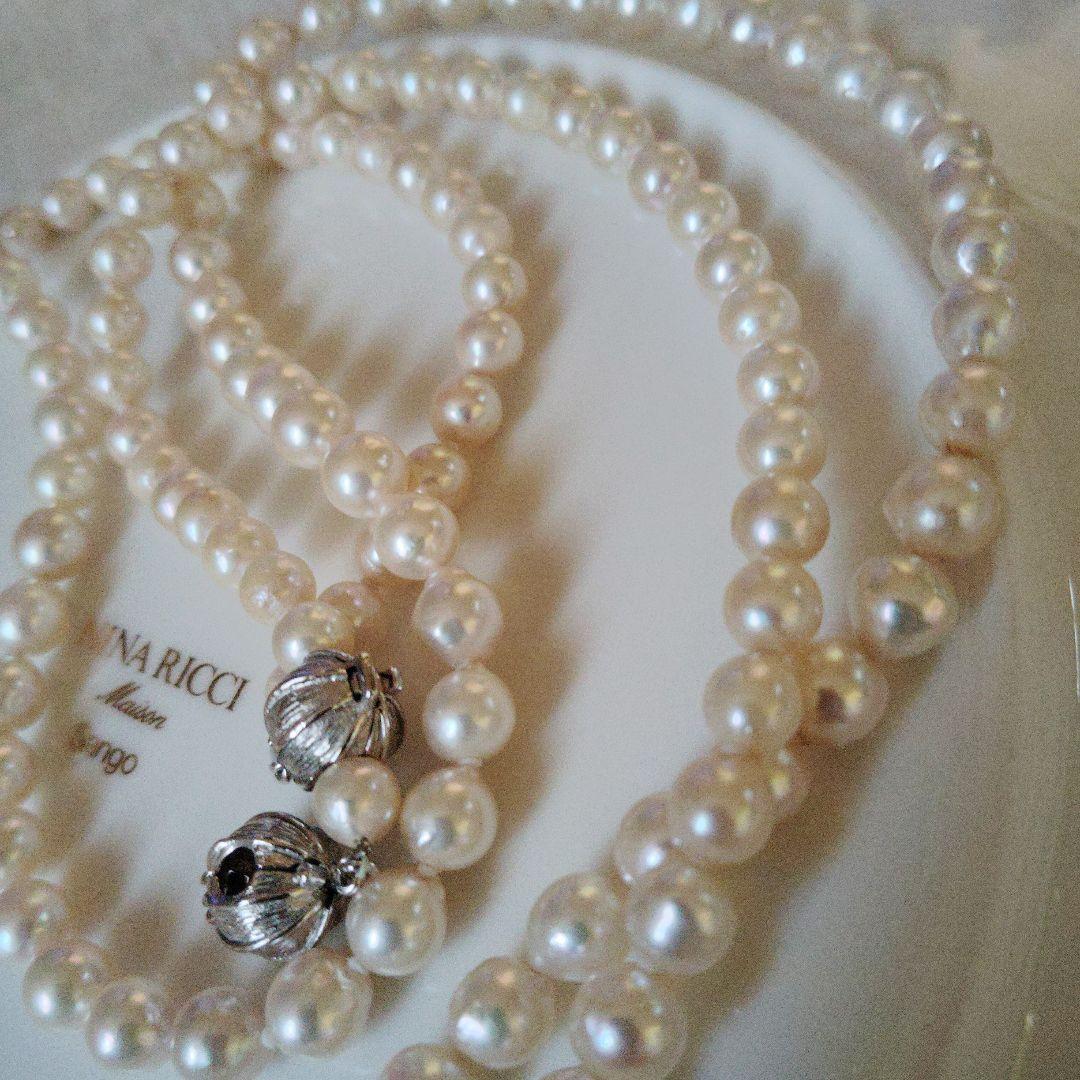 あこや真珠バロックパールロングネックレス　パックマンクラスプ　約123㌢前後