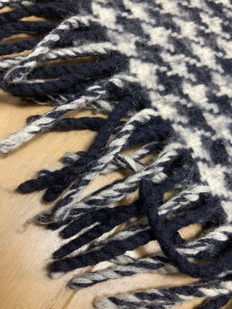 YOHJI YAMAMOTOヨウジヤマモト　千鳥格子ダブルフェイスウールストール