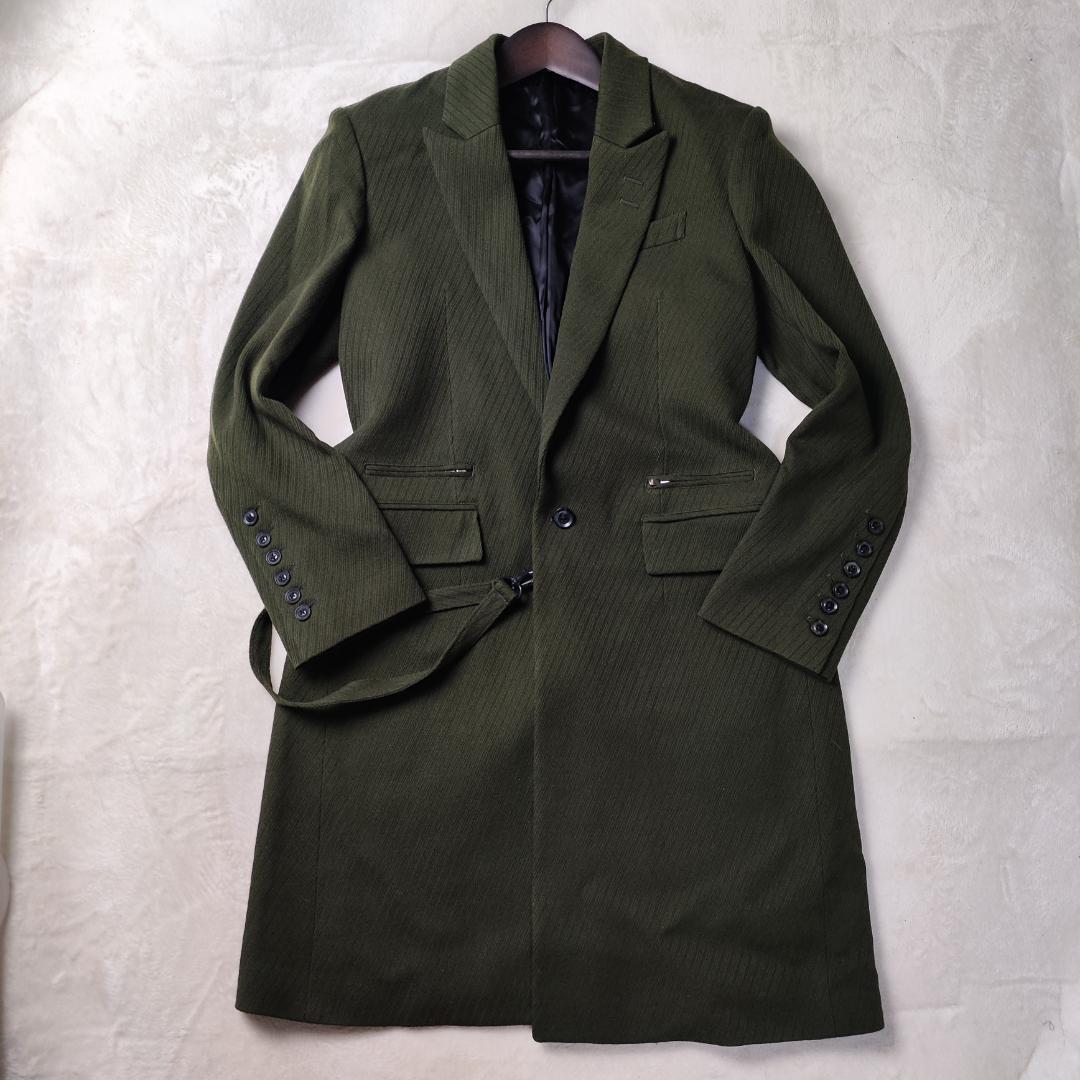 美品　kirov　DOUBLE BELTS CHESTER COAT　緑　1　S