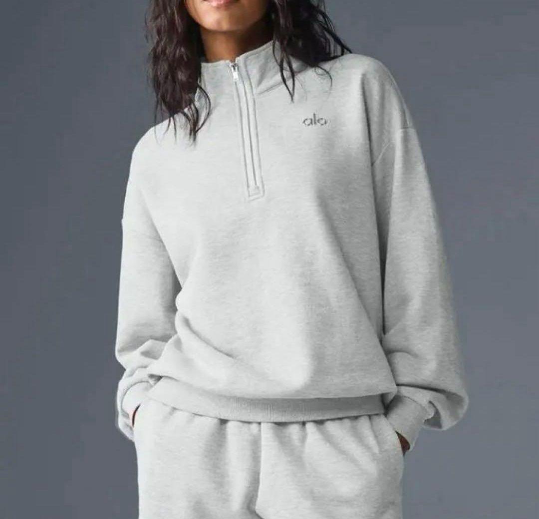 alo yoga　ハーフ　ジップ　スウェット