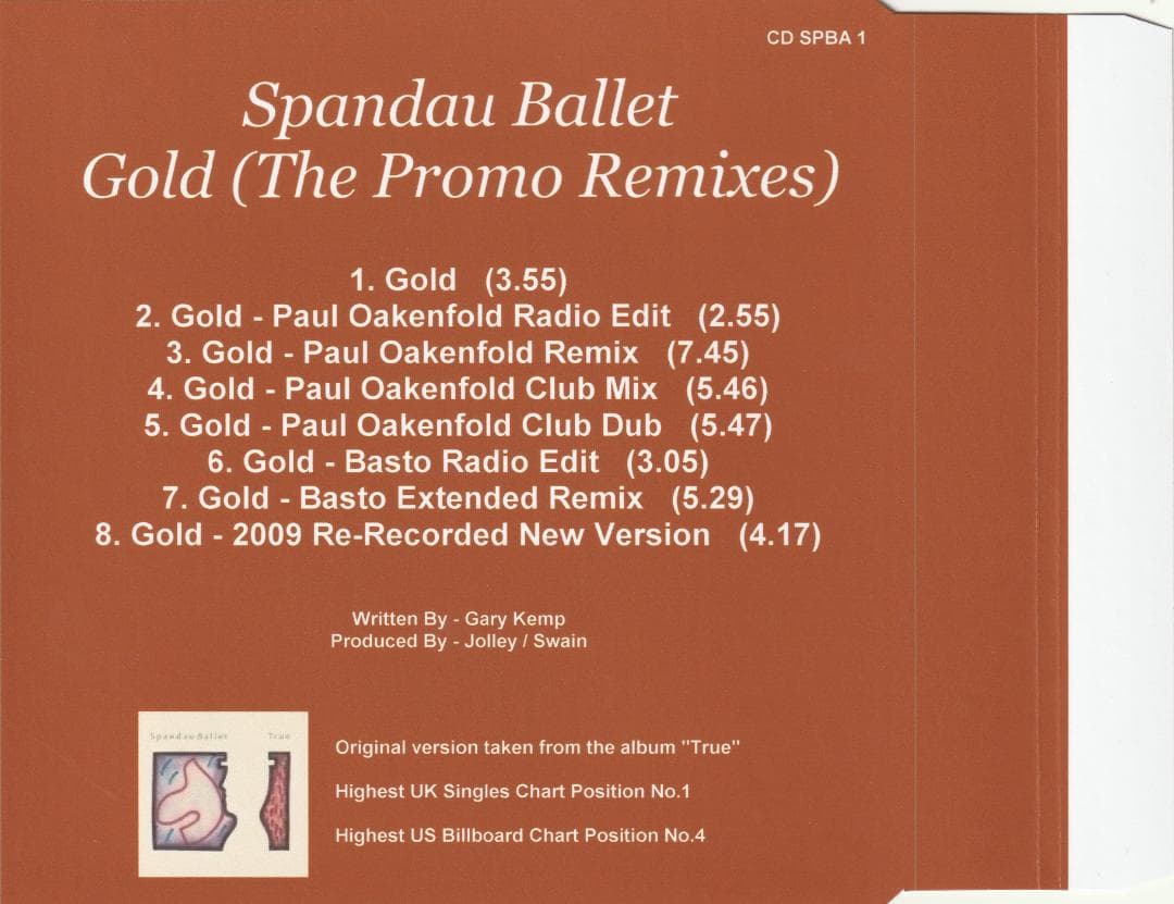 Spandau Ballet　Gold　REMIX　リミックス集 CD