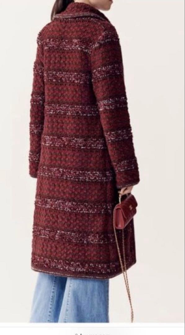 CHANEL バーガンディ ツイード ロングコート2024年