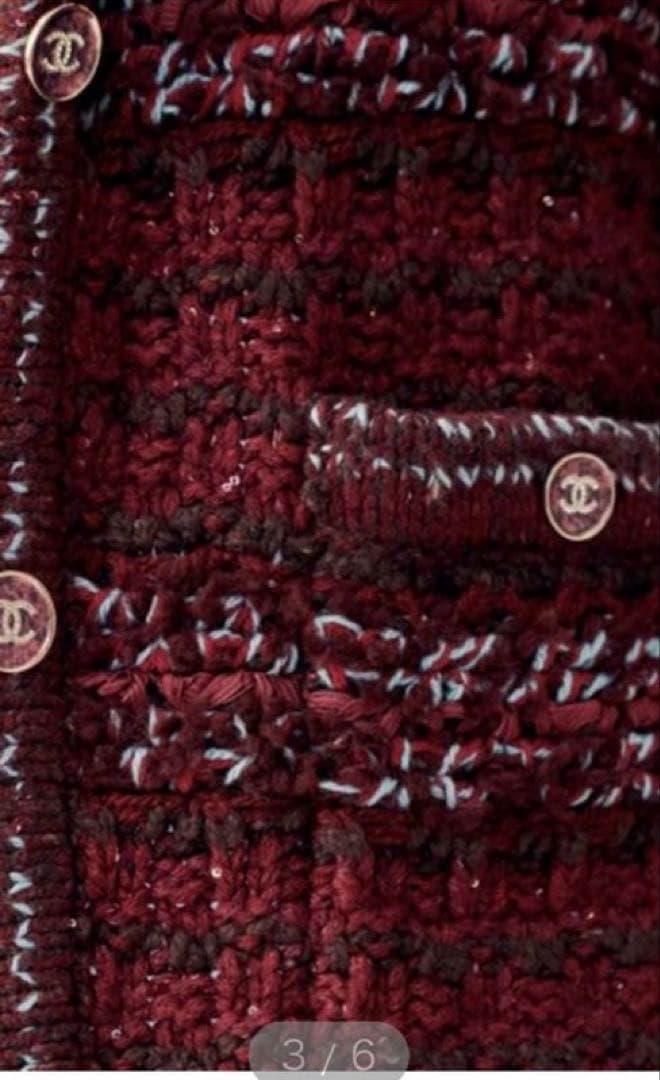 CHANEL バーガンディ ツイード ロングコート2024年