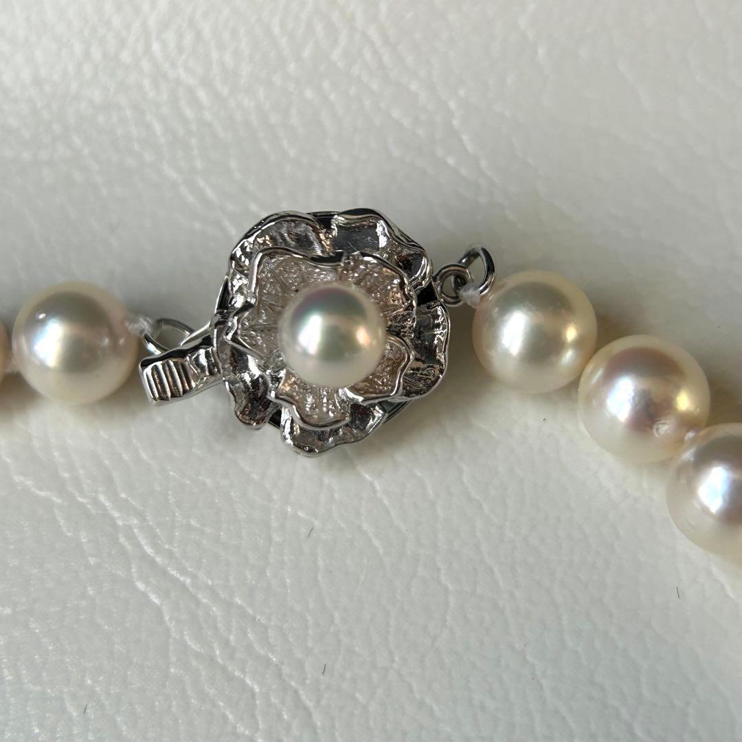 美品 アコヤ真珠 ネックレス 本真珠 パール silver 7mm