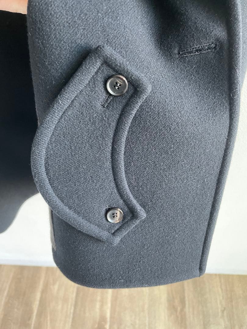 AURALEE ブラック ウール ピーコート