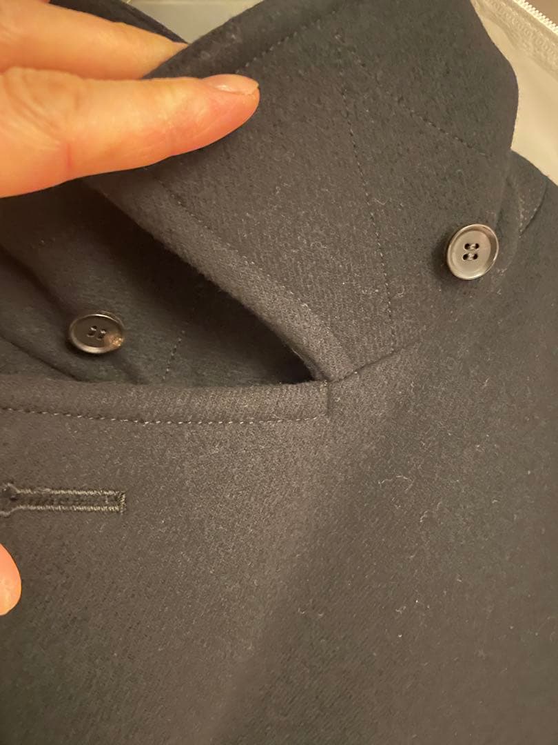 AURALEE ブラック ウール ピーコート