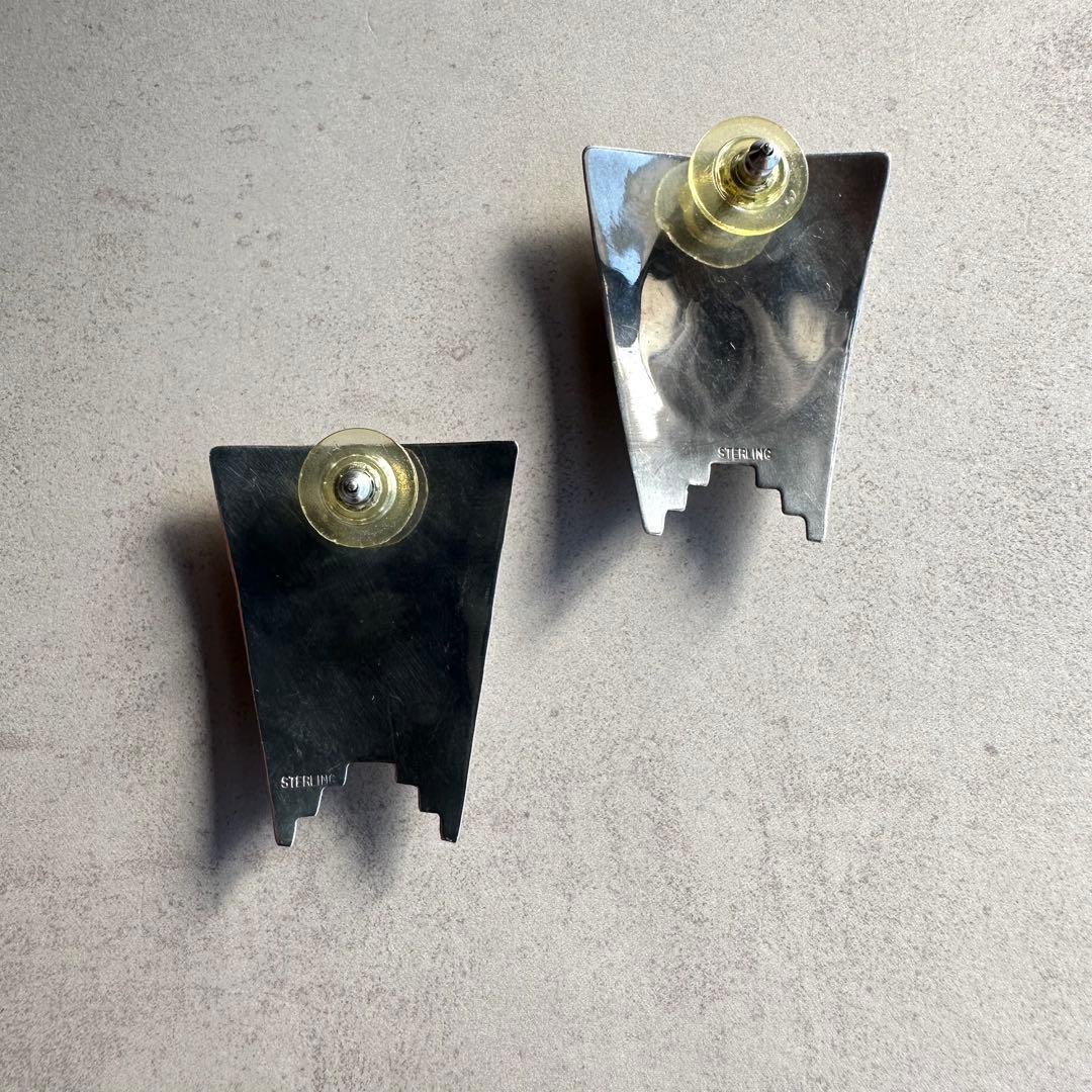 ヴィンテージ！Silver Inlaid Howlite Studs ピアス