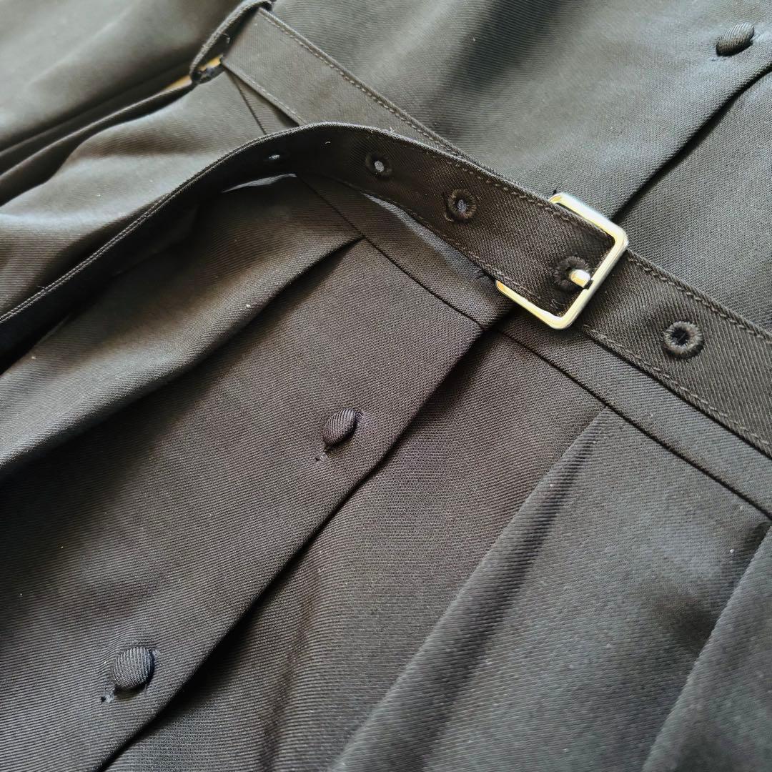 完売Swingle バイカラー衿パイピングタックフレアシャツワンピース ネイビー