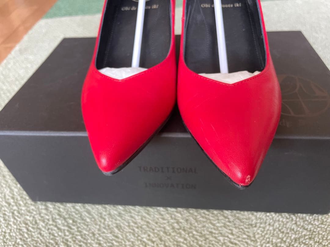 レッド花柄ブーツカバー