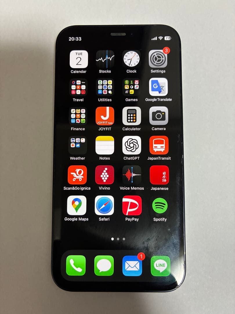 iPhone 12mini 64GB SIMフリー／83％／画面ヒビあり動作良好