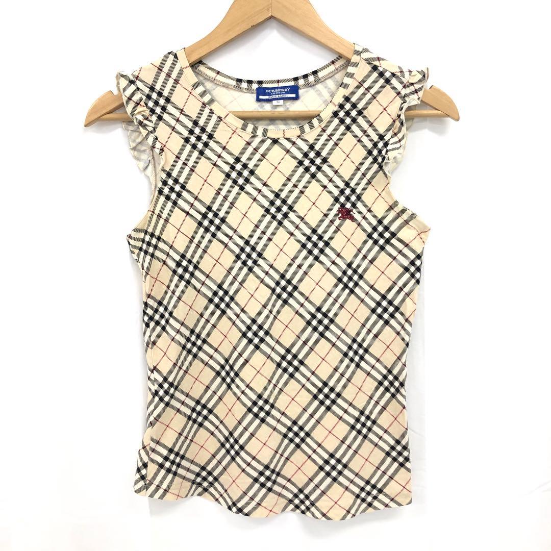M09/059 バーバリー ブルーレーベル ノースリーブ ノバチェック フリル