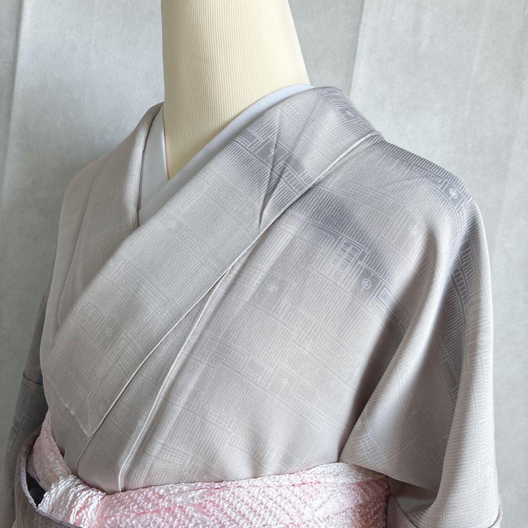 付け下げ　フルセット　着物　正絹　トールサイズ　訪問着　刺繍　粋シンプル　J8