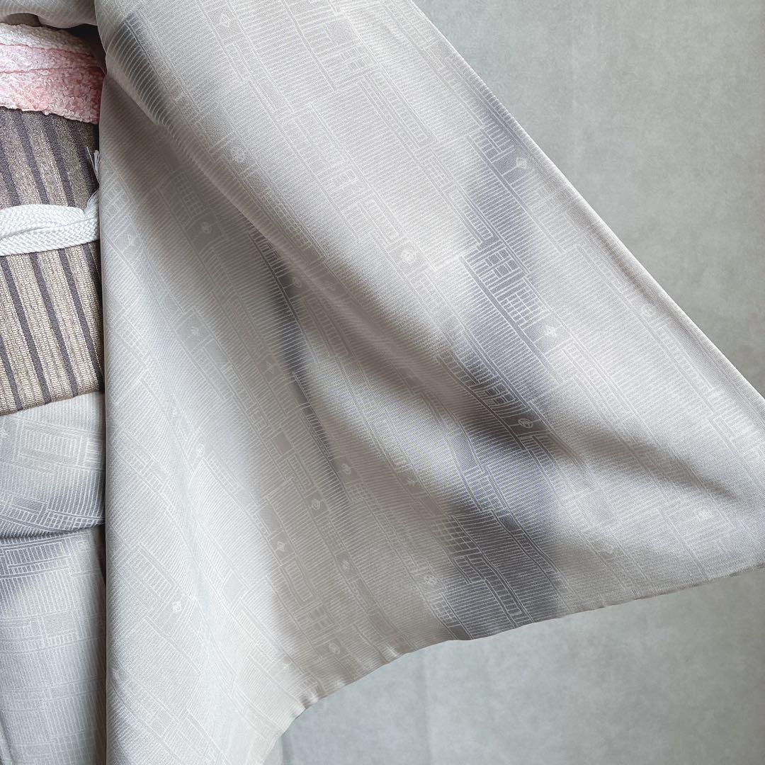 付け下げ　フルセット　着物　正絹　トールサイズ　訪問着　刺繍　粋シンプル　J8