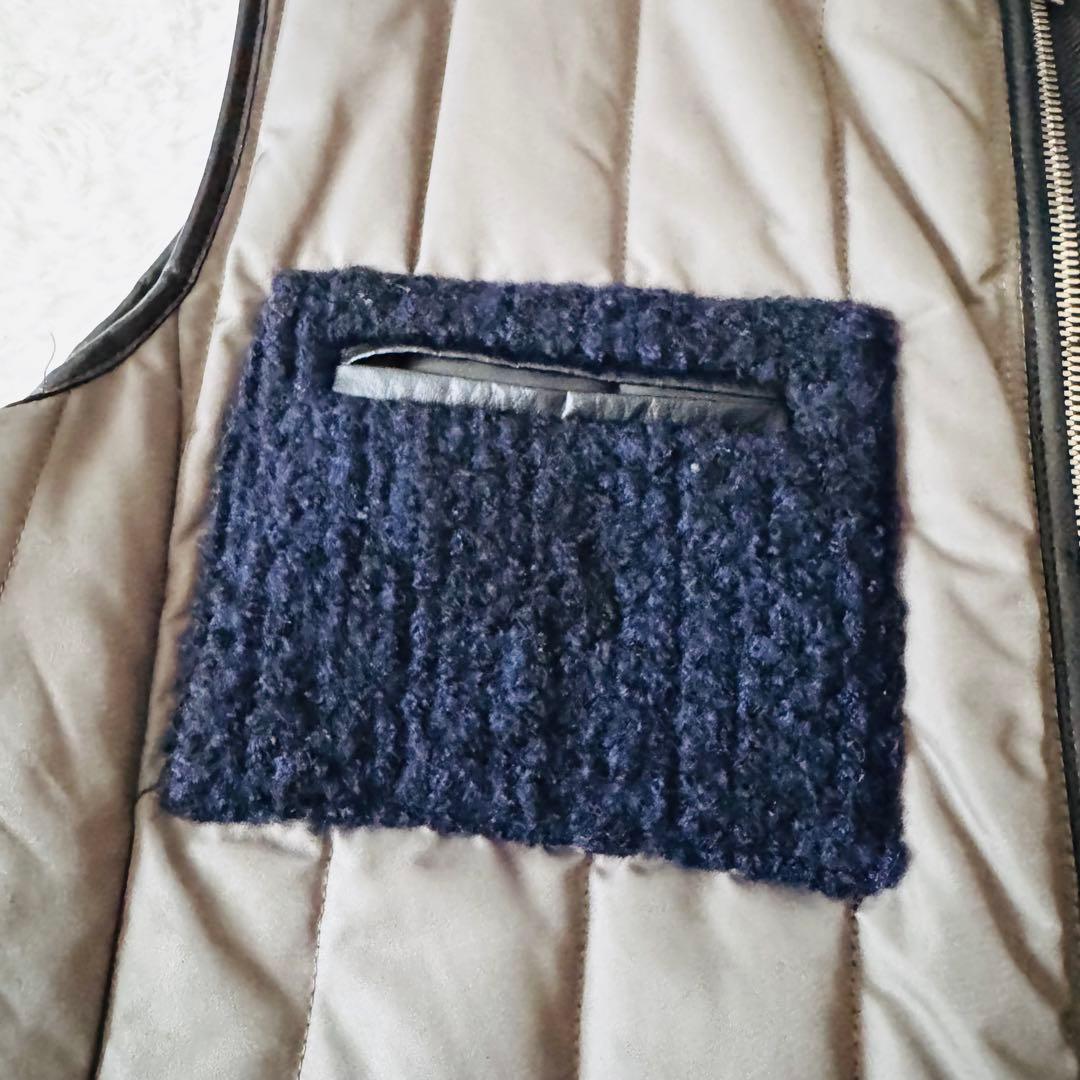 【希少】 チノ キルティングベスト ロング丈 異素材 4ポケット 38 グレー