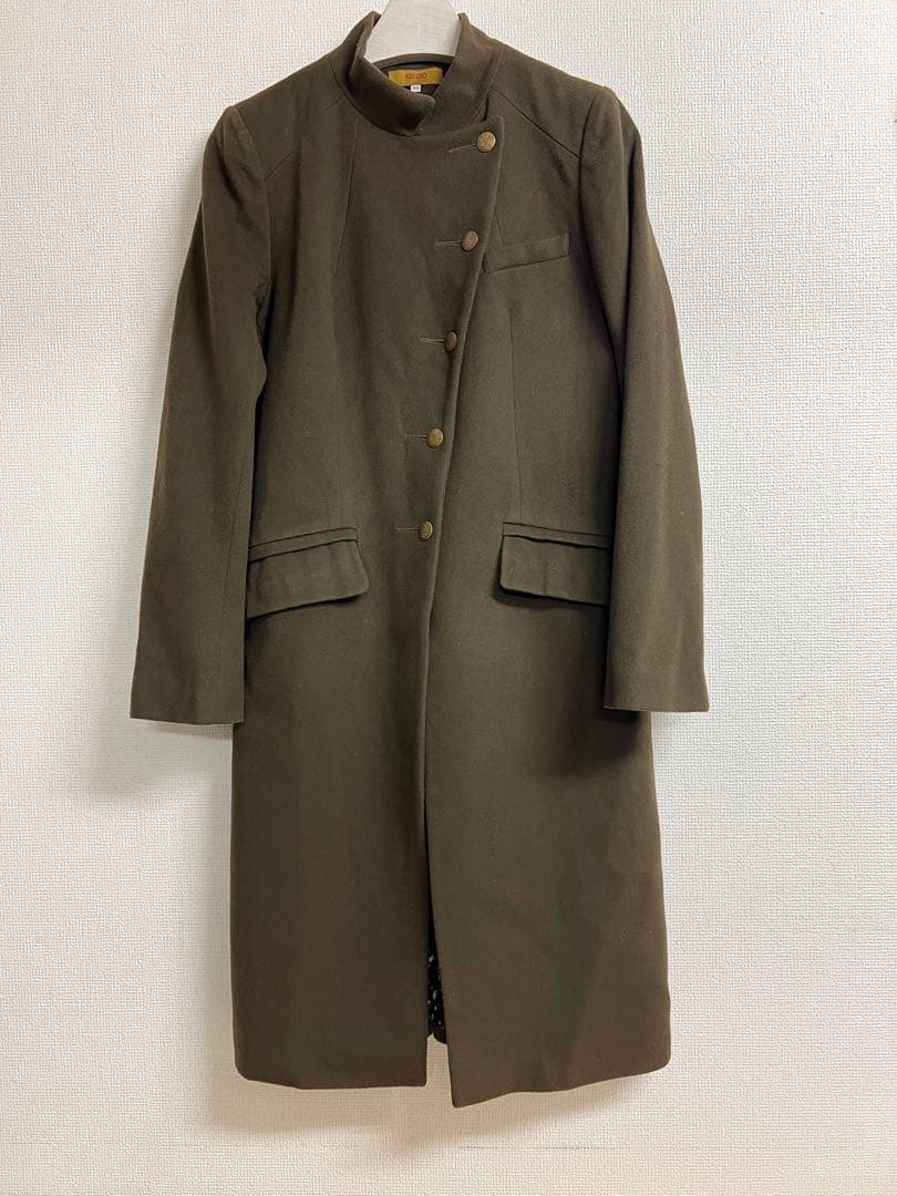 KENZO ウールカシミヤ　ロングコート　星柄総裏地