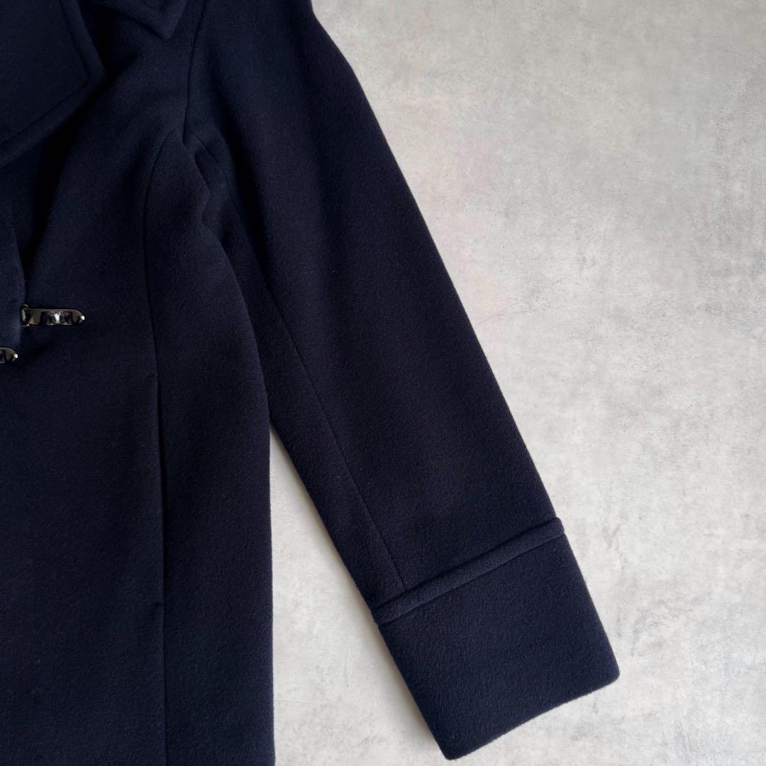 美品▲シップスエニィ SHIPS anyウール ラペル コート ネイビー