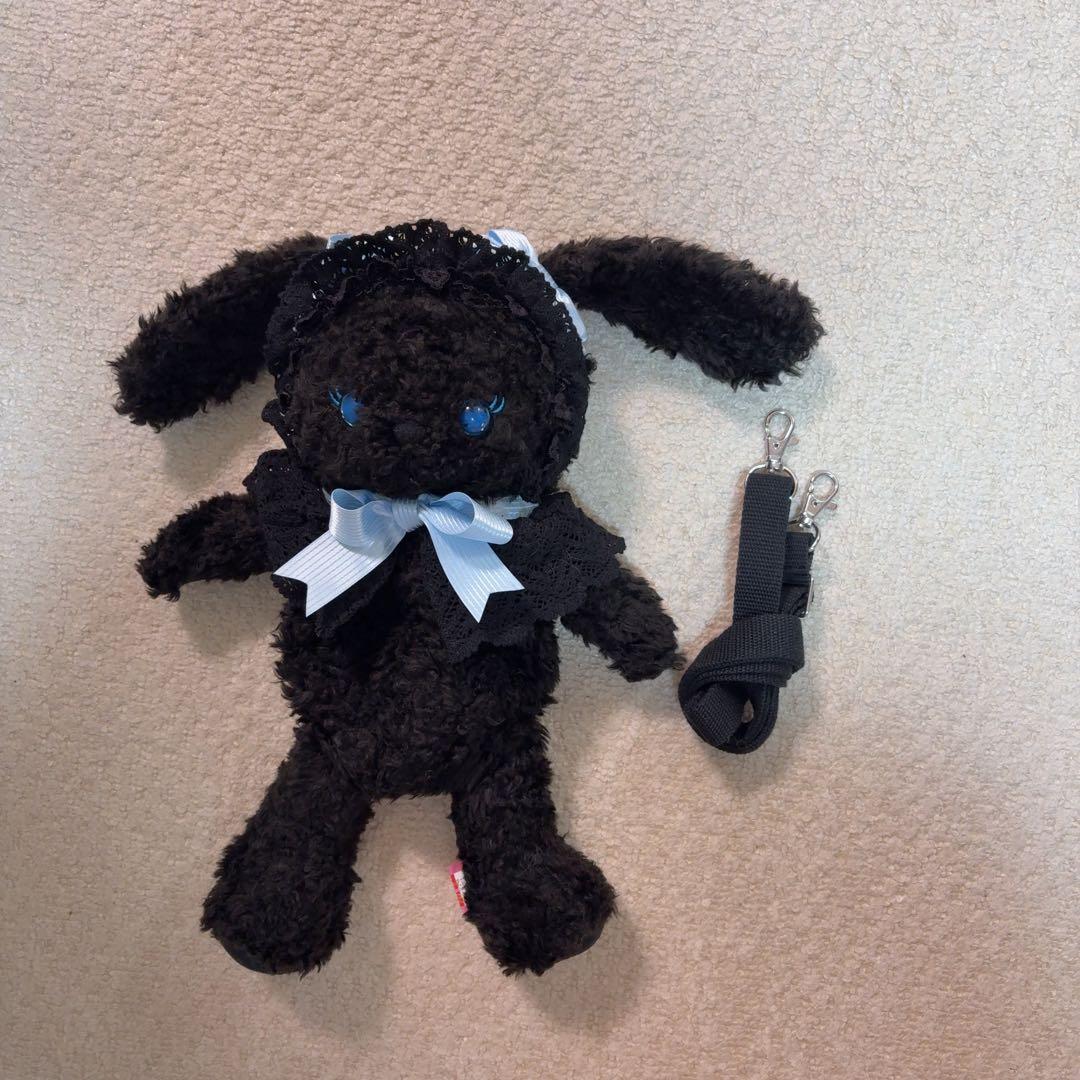 うさくみゃちゃんポシェット　黒サックス