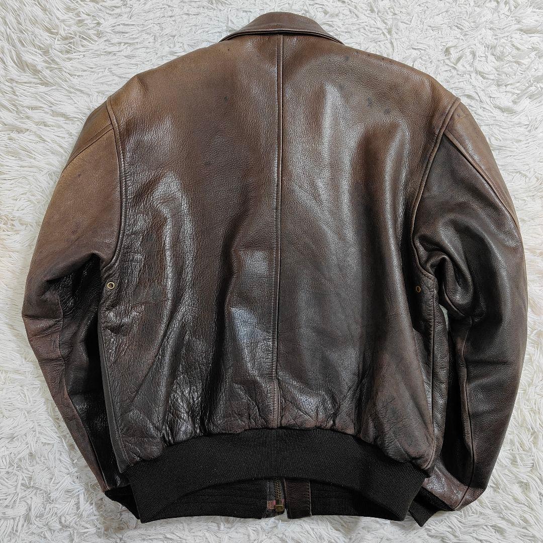 AVIREX A-2 フライトジャケット 取外可能ライナー付 ブラウン 茶 S