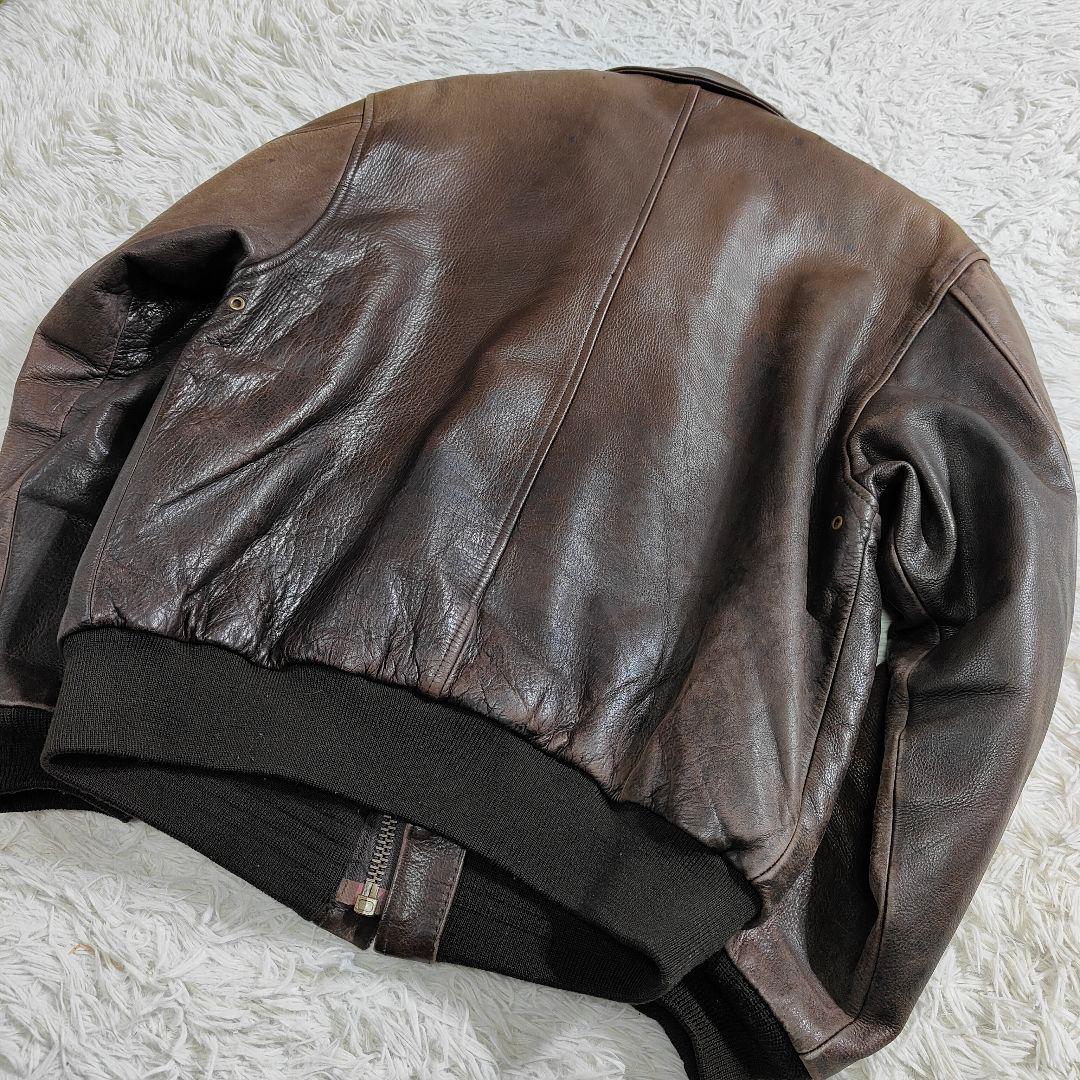 AVIREX A-2 フライトジャケット 取外可能ライナー付 ブラウン 茶 S