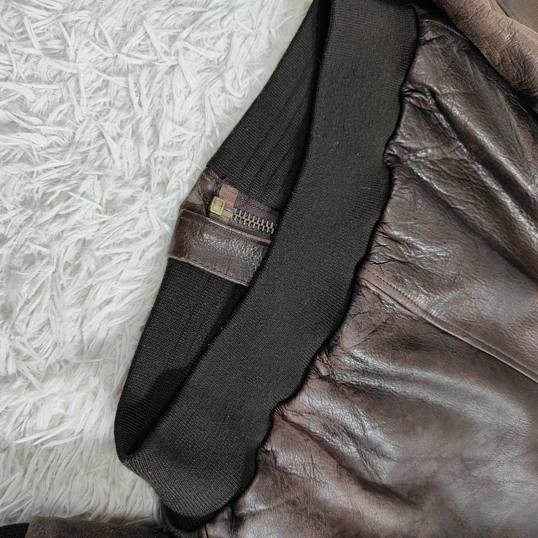 AVIREX A-2 フライトジャケット 取外可能ライナー付 ブラウン 茶 S