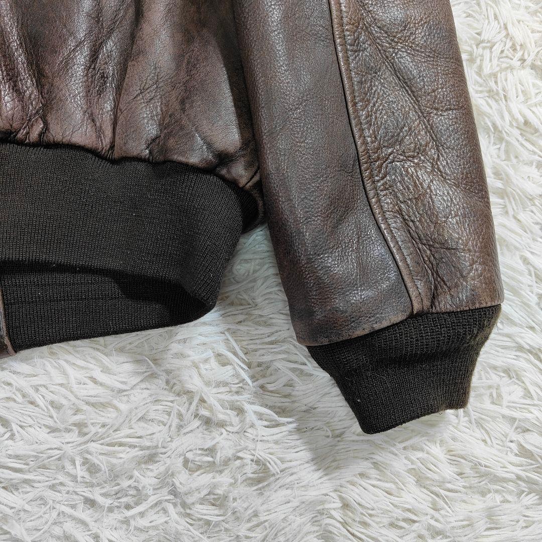 AVIREX A-2 フライトジャケット 取外可能ライナー付 ブラウン 茶 S