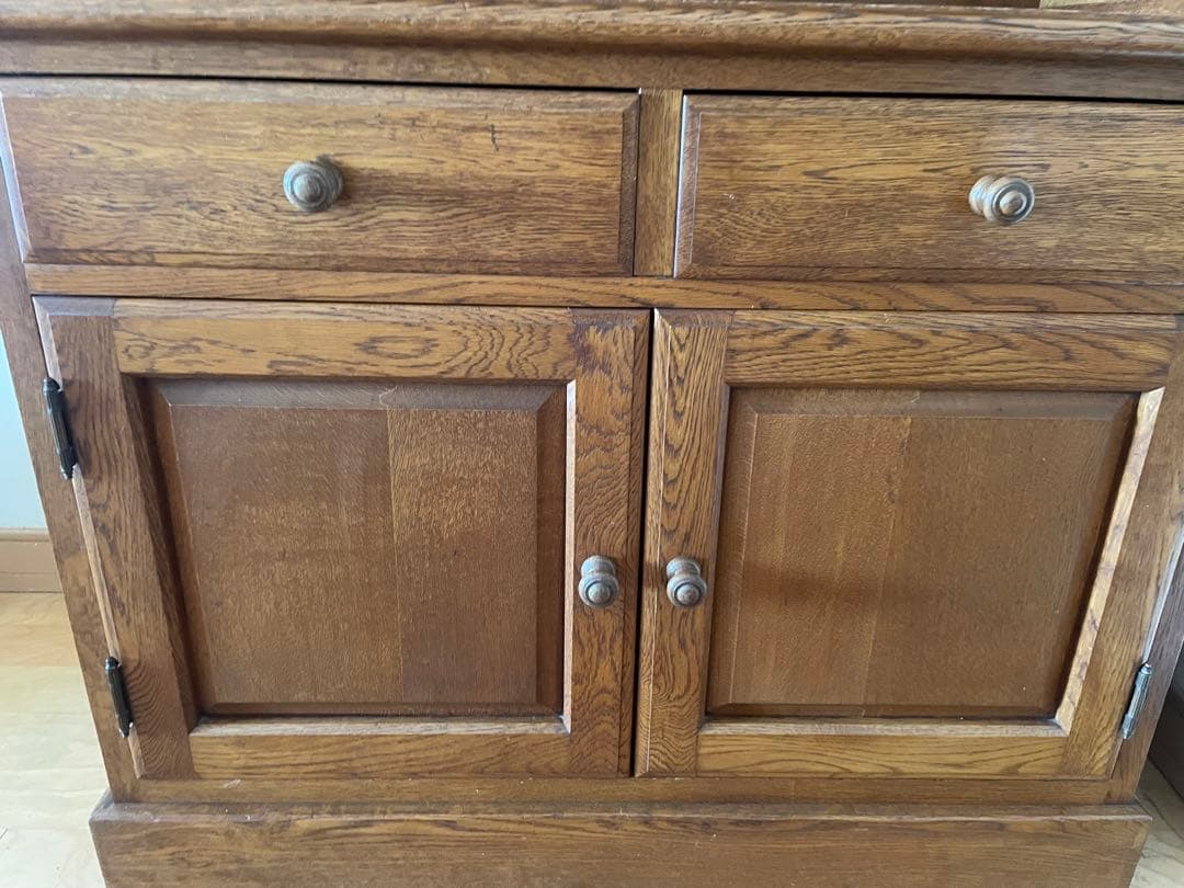 最終価格　《ナラ無垢材　食器棚　カップボード》 ヴィンテージ　最終発送9月17日