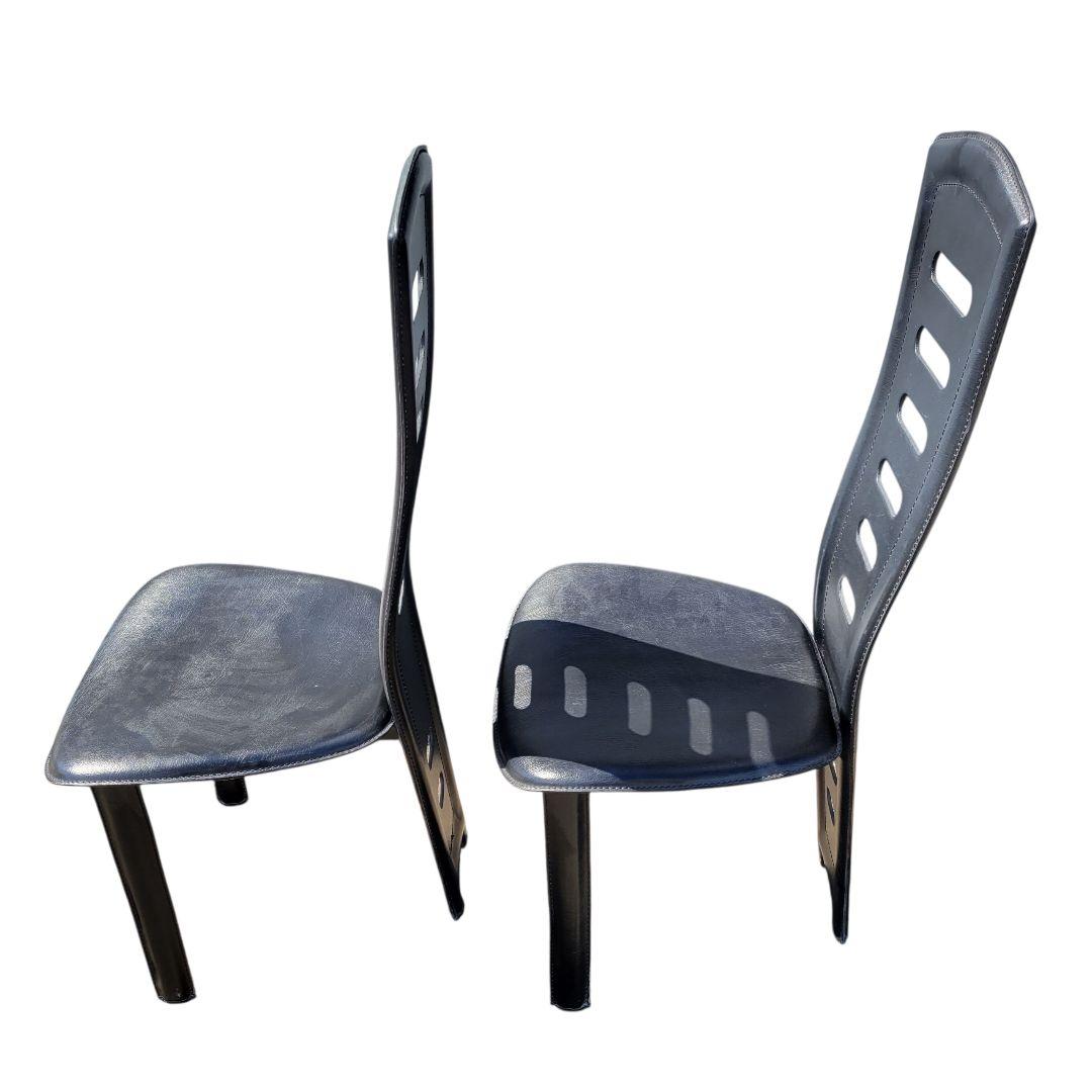 【希少】大塚家具 本革 ハイバックチェア ダイニングチェア 2脚