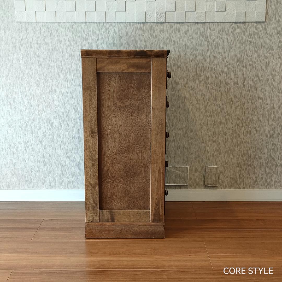 高級　スリムチェスト　5段チェスト　6杯　組木　樺材　アンティーク