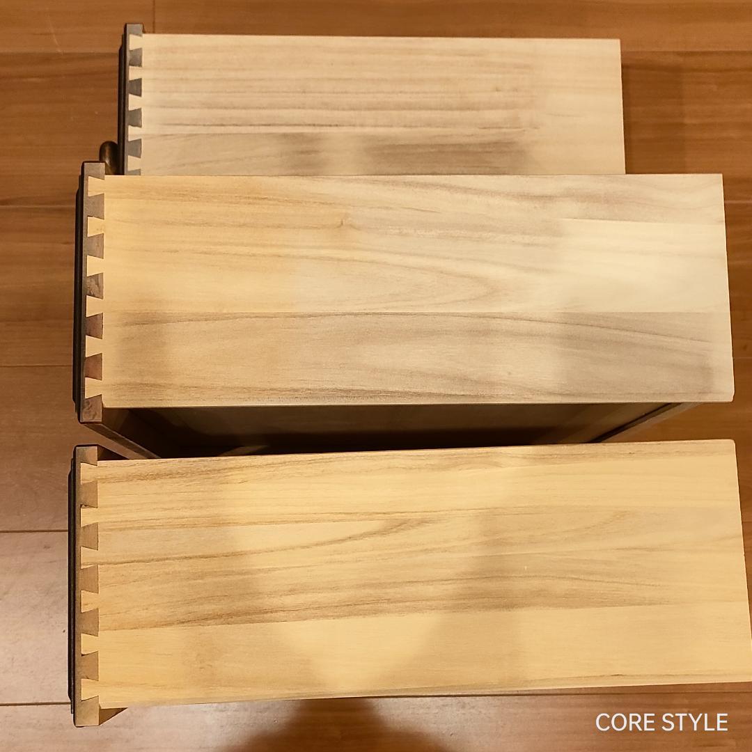 高級　スリムチェスト　5段チェスト　6杯　組木　樺材　アンティーク