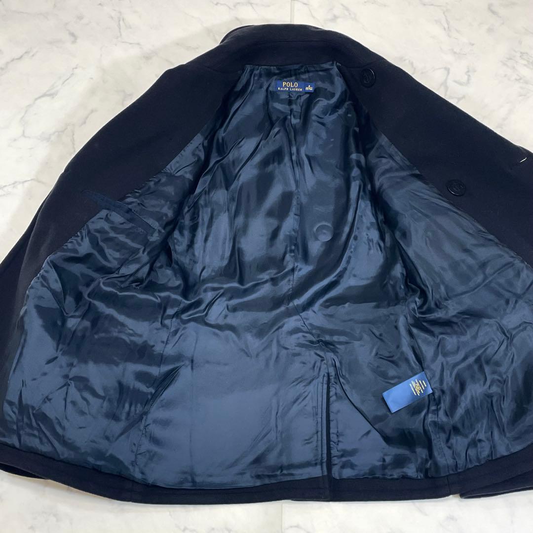 極美品✨ ポロラルフローレン 肉厚 メルトン生地 2WAY ピーコート ネイビー