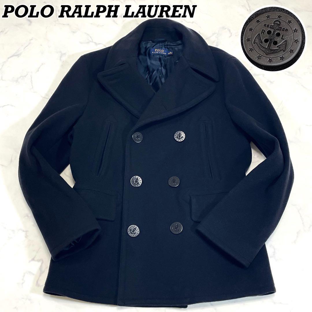 極美品✨ ポロラルフローレン 肉厚 メルトン生地 2WAY ピーコート ネイビー