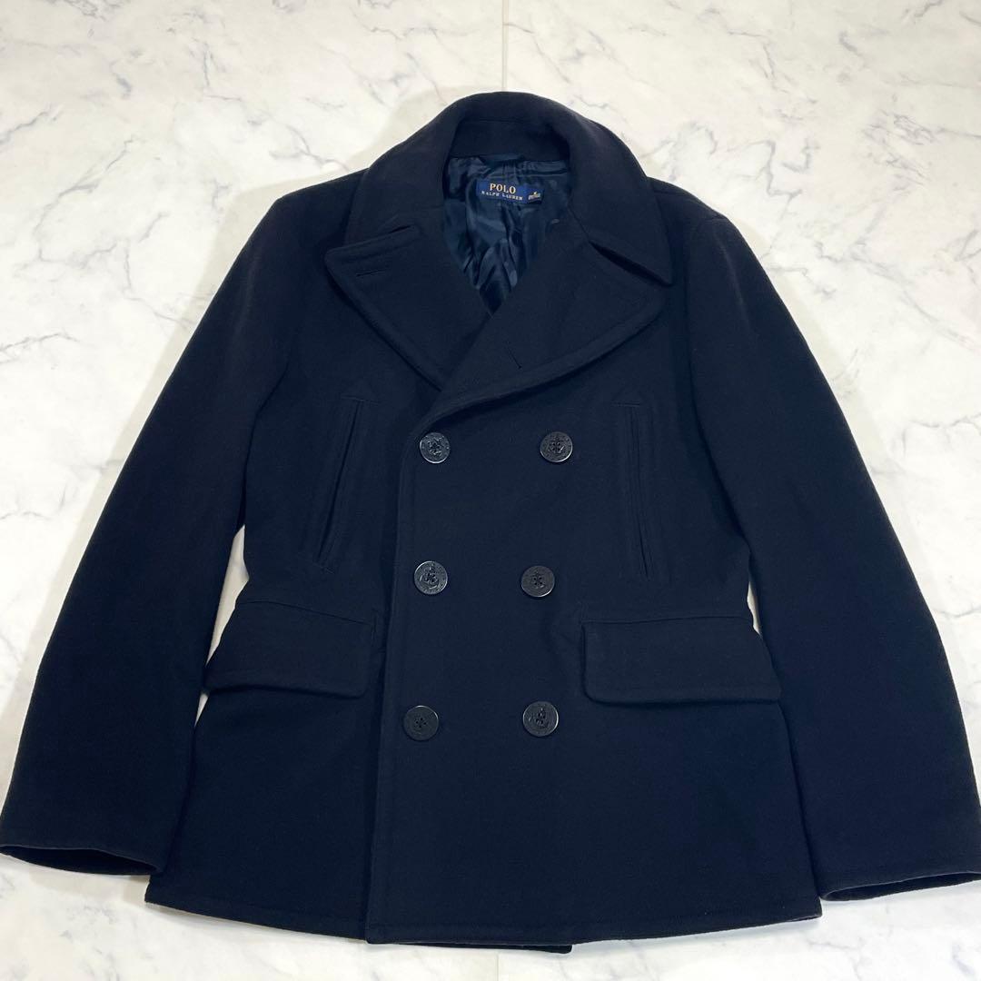 極美品✨ ポロラルフローレン 肉厚 メルトン生地 2WAY ピーコート ネイビー