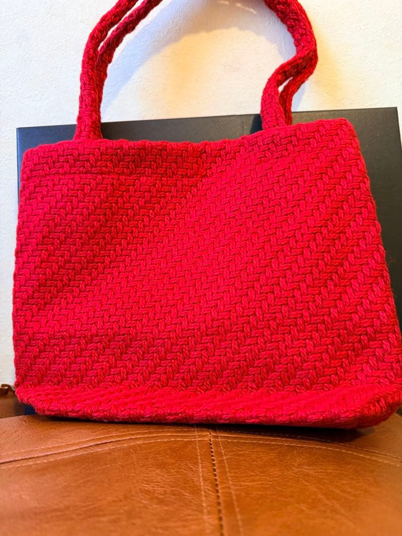 ツイードトートバッグ スパンコールロゴ おまけミラー付き ノベルティスピード発送