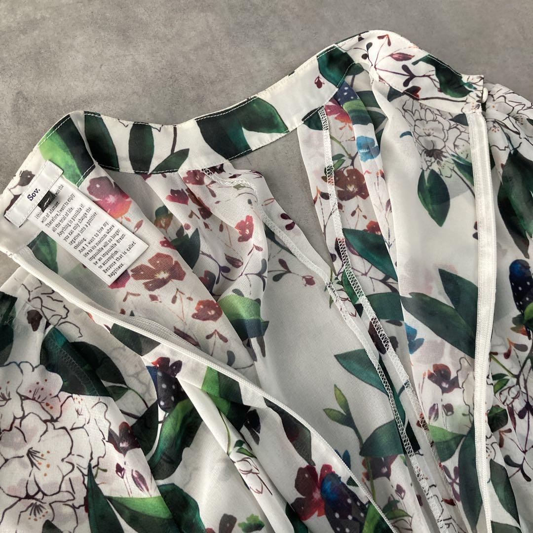 美品Sov. フラワープリント　ワンピース　Aライン　プリーツ　ワンピース