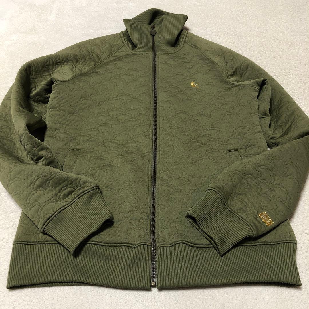 オニツカタイガー★総柄 キルティング 刺繍ロゴ トラックジャケット カーキ M