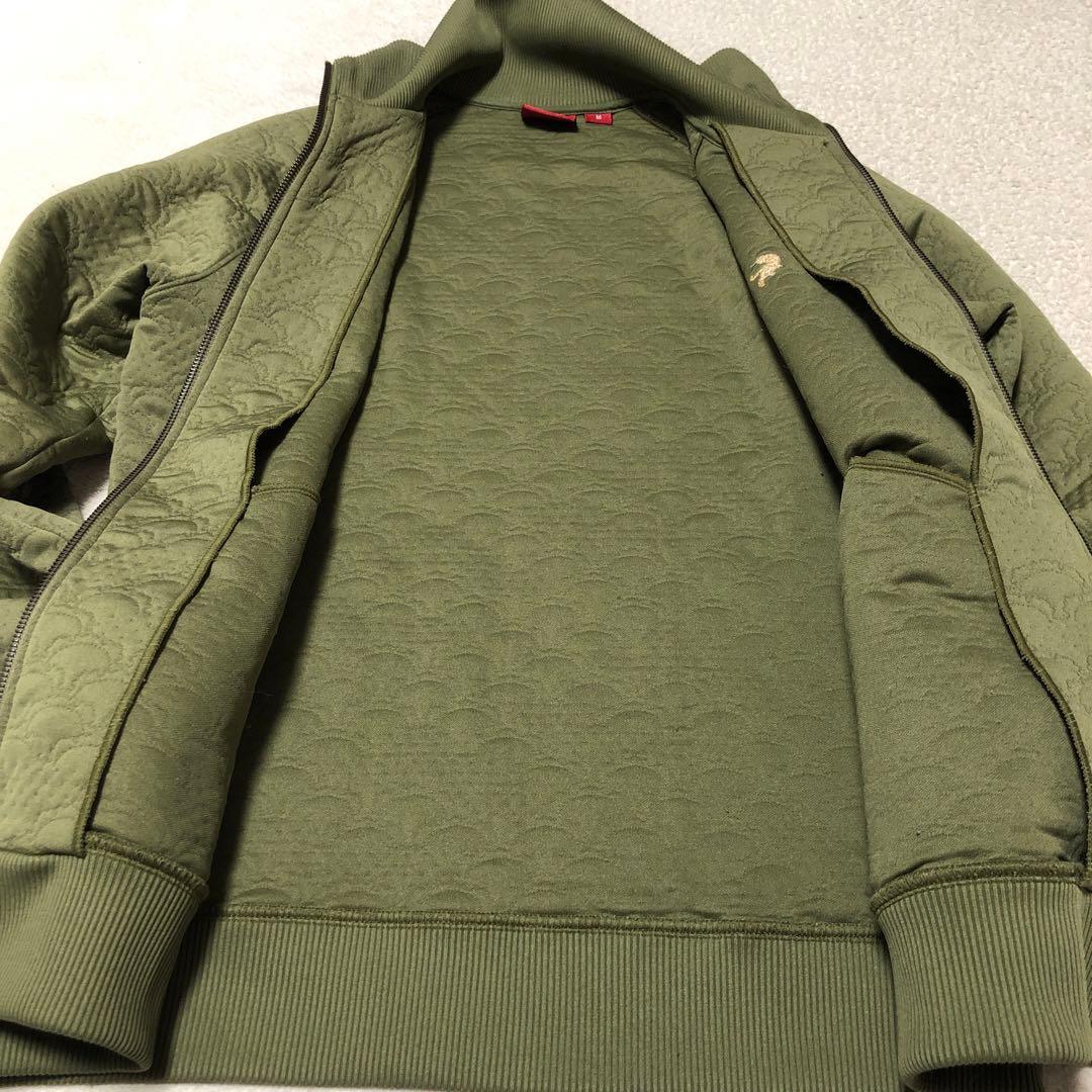 オニツカタイガー★総柄 キルティング 刺繍ロゴ トラックジャケット カーキ M