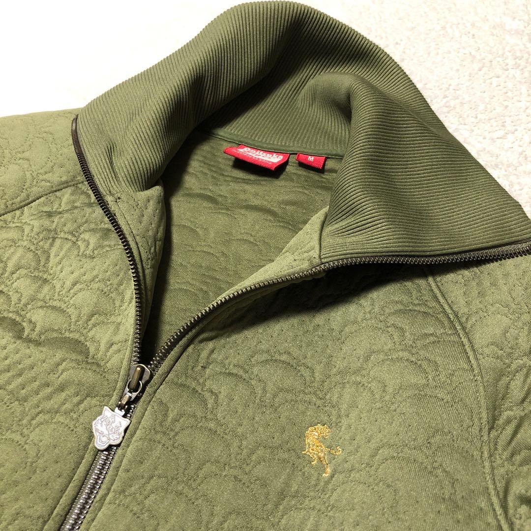 オニツカタイガー★総柄 キルティング 刺繍ロゴ トラックジャケット カーキ M