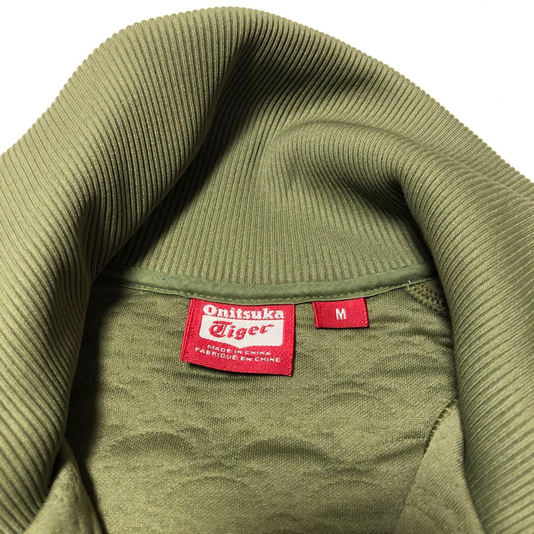 オニツカタイガー★総柄 キルティング 刺繍ロゴ トラックジャケット カーキ M