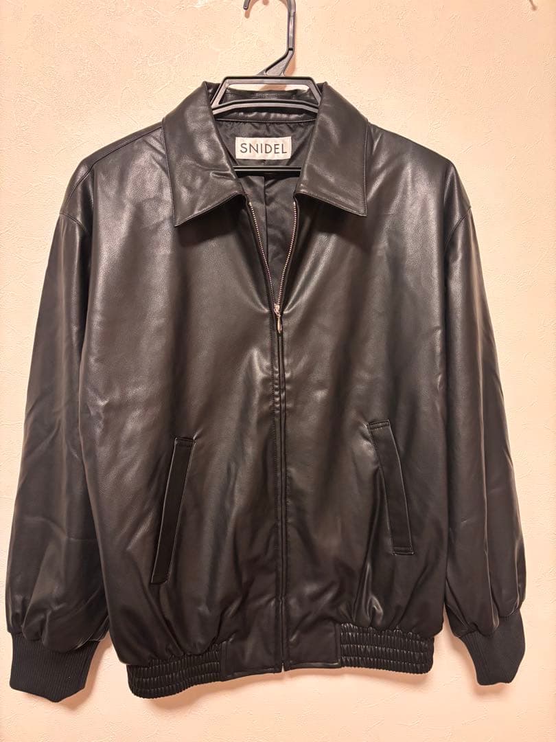2026 snidel福袋より　ブラックフェイクレザーブルゾン入り