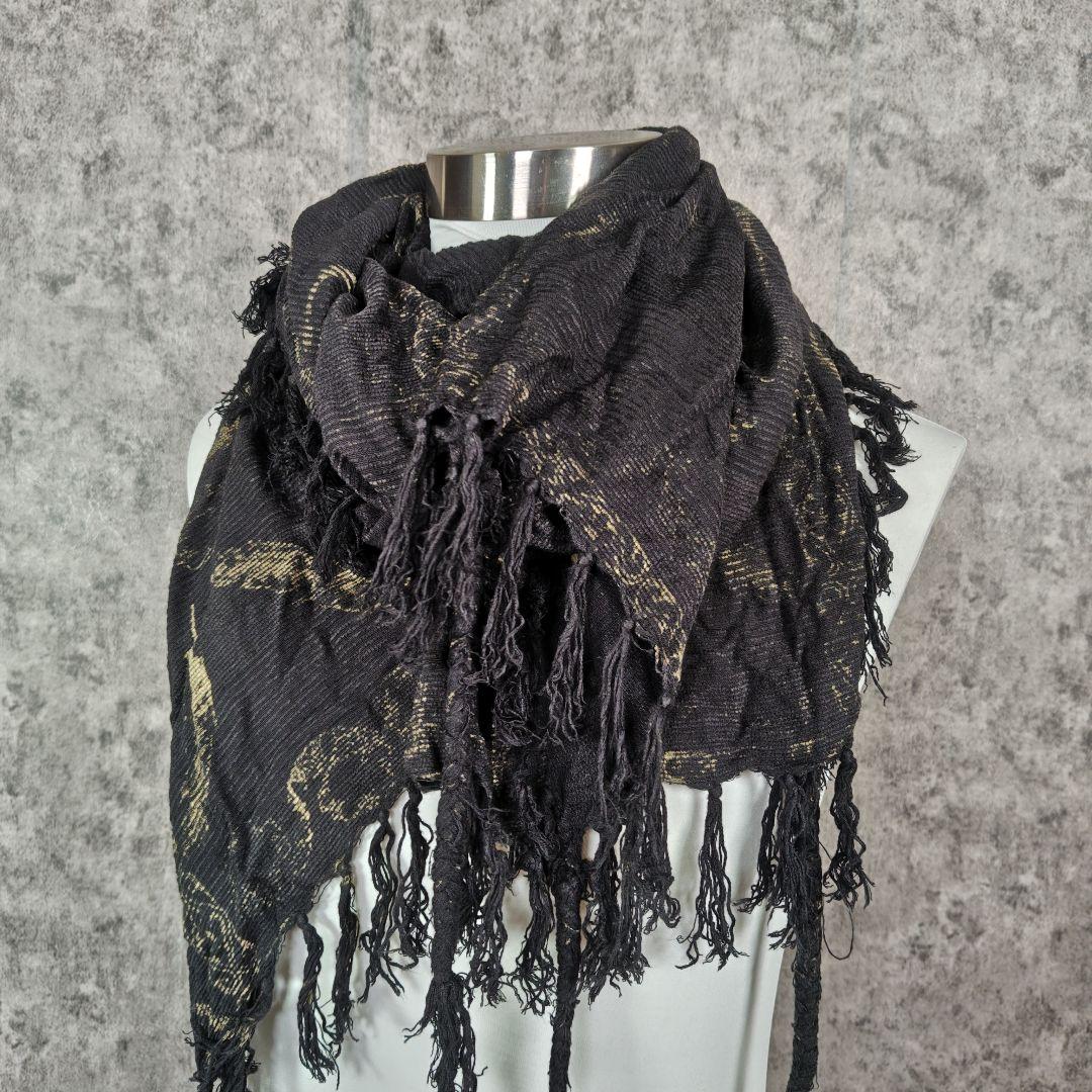 14th Addiction ストール スカーフ 総柄 フリンジ 希少モデル
