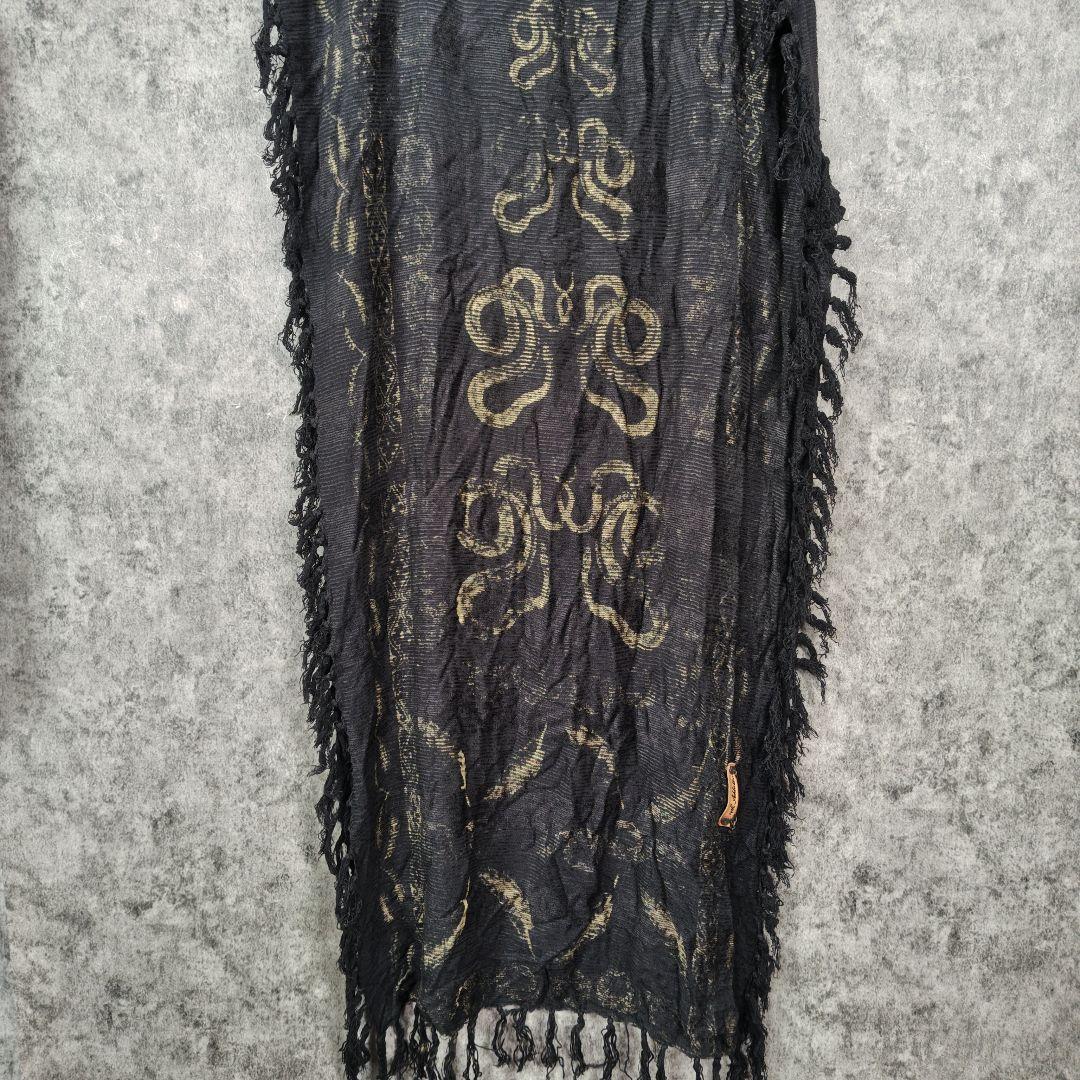 14th Addiction ストール スカーフ 総柄 フリンジ 希少モデル