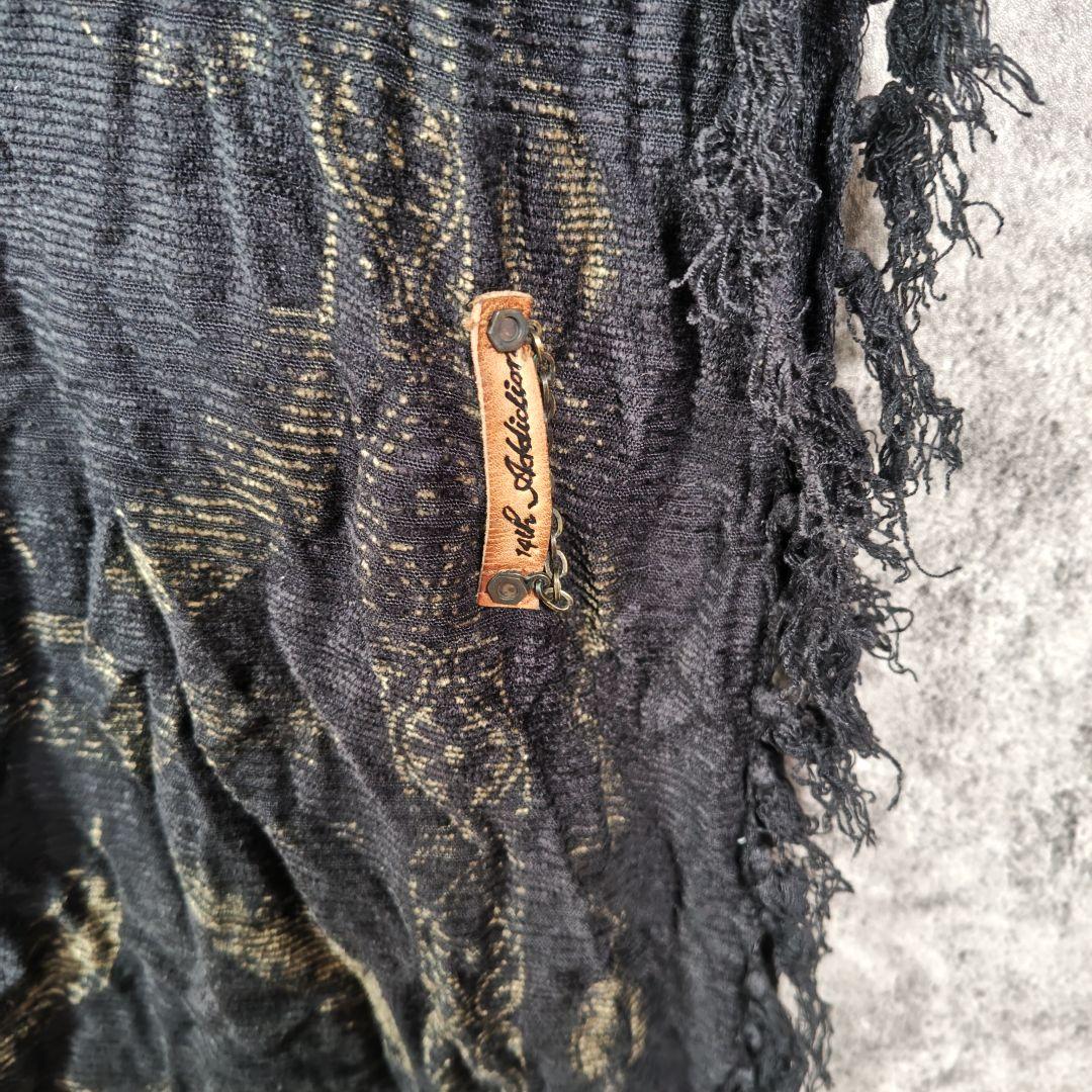 14th Addiction ストール スカーフ 総柄 フリンジ 希少モデル