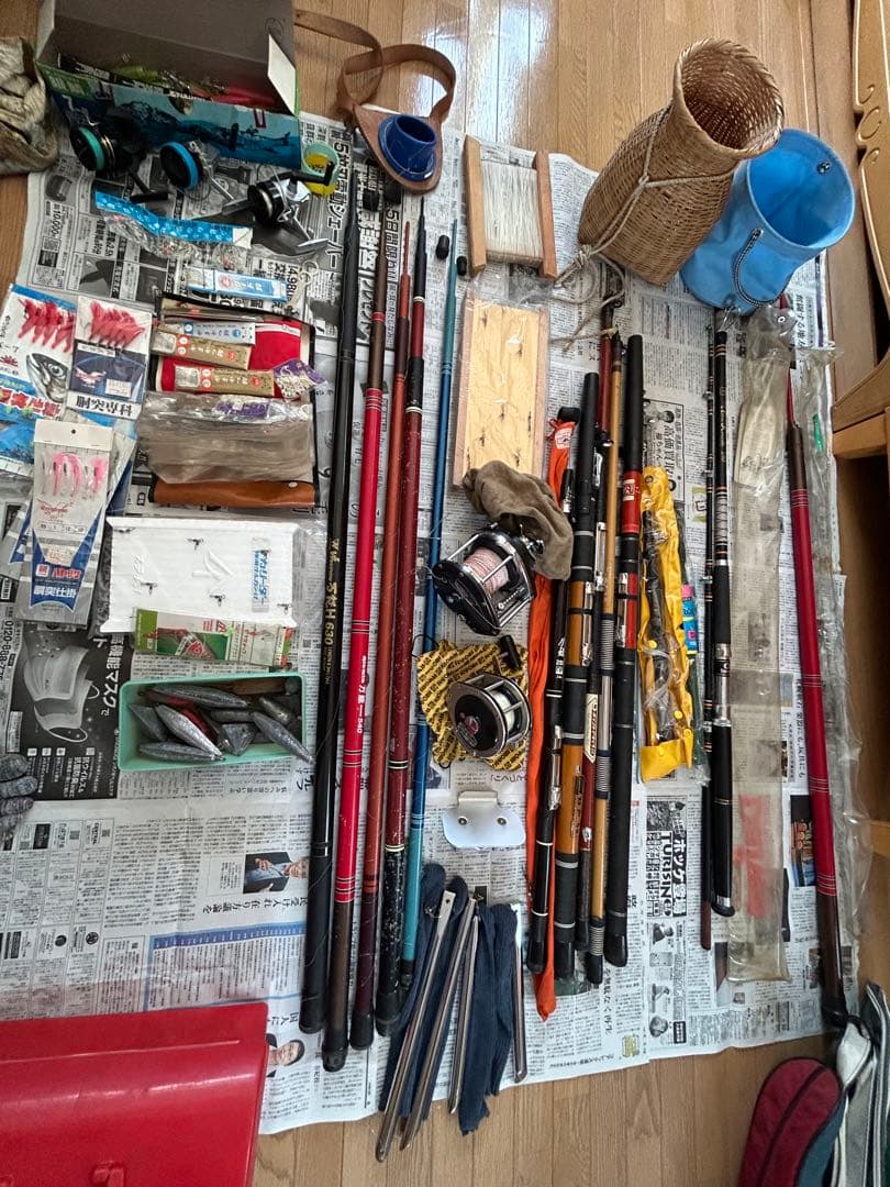 釣竿、リール、仕掛け、籠等