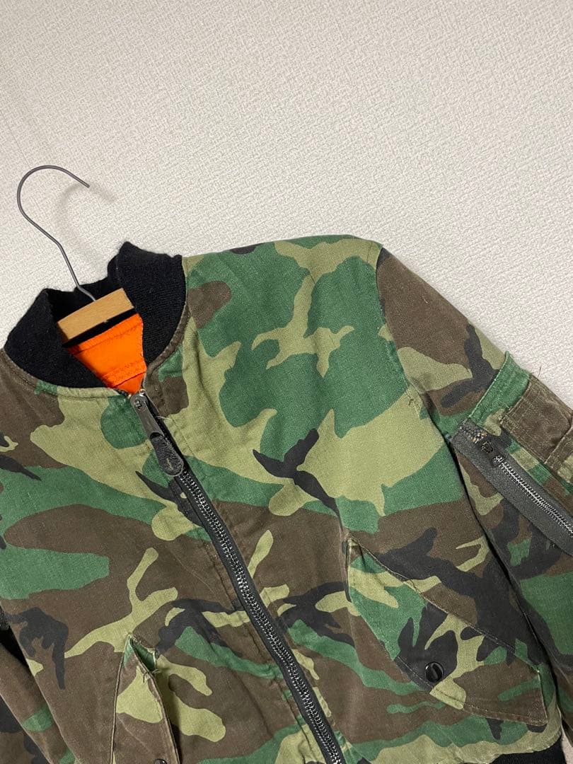 80s USA製 alpha ma-1 ma1 ウッドランドカモ フライト