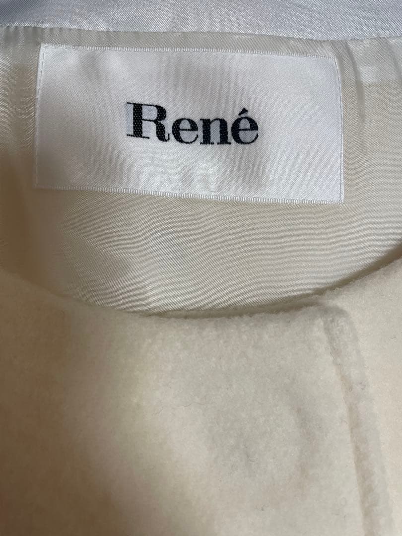Rene ポンチョ ケープコート ホワイト アイボリー